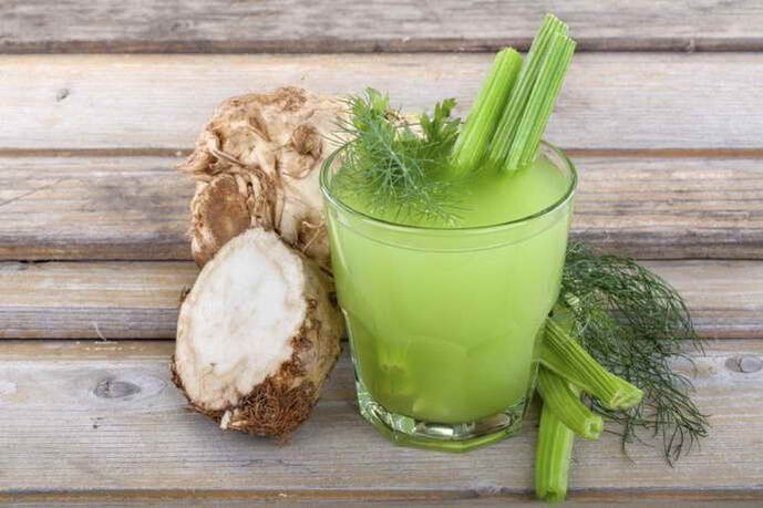 Celery drink for treatment of cervical osteochondrosis