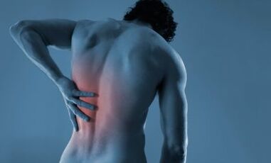 Pain in the left shoulder blade of a man
