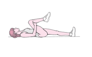 Pull the knee to the chest to relieve back pain